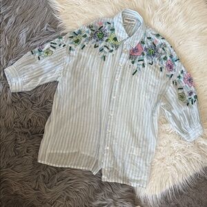 ESSENTIEL ANTWERP
Veigns Beaded Cotton Shirt Trinidad Size M